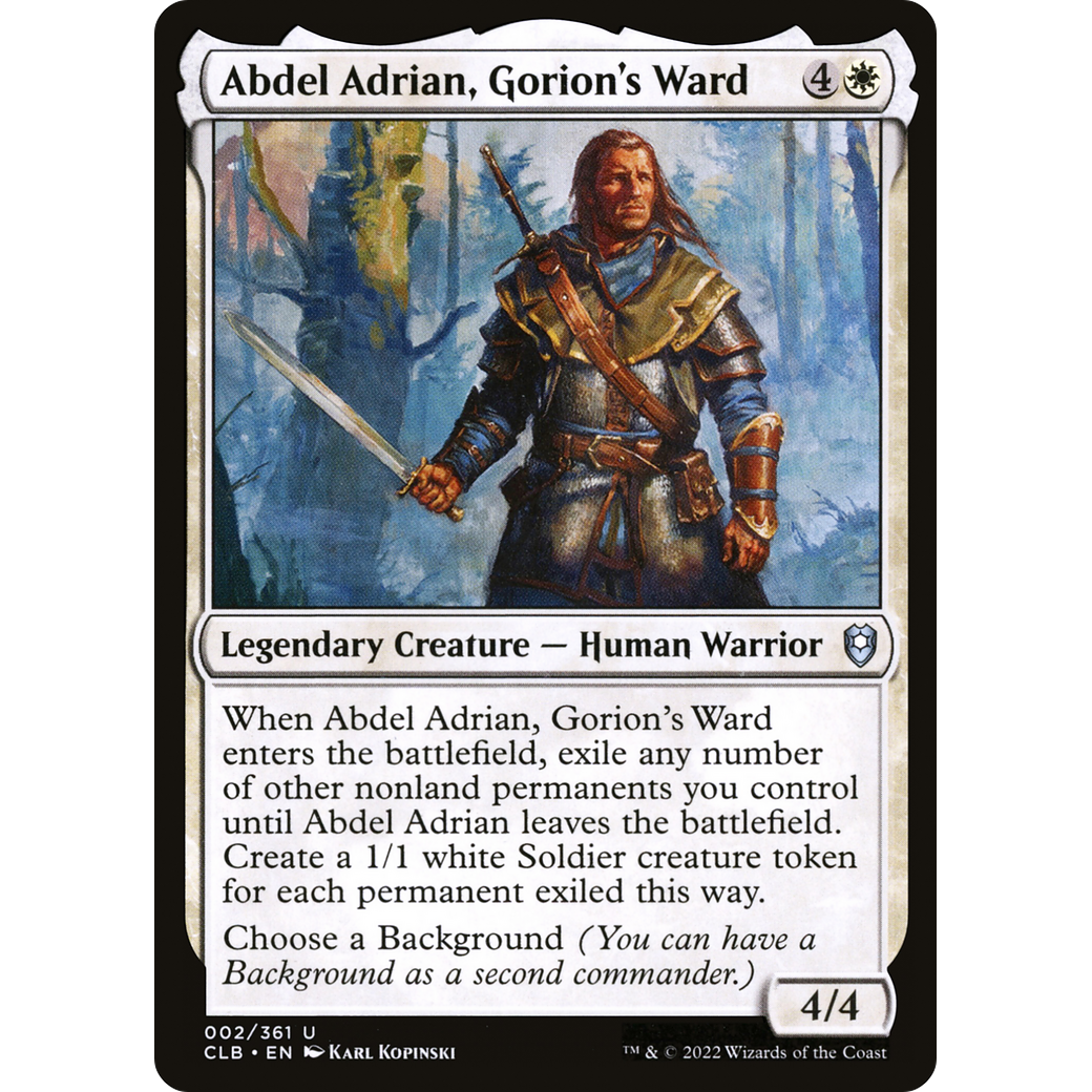 Abdel Adrian, Gorion's Ward (CLB-002) - Commander Legends: Battle for Baldur's Gate