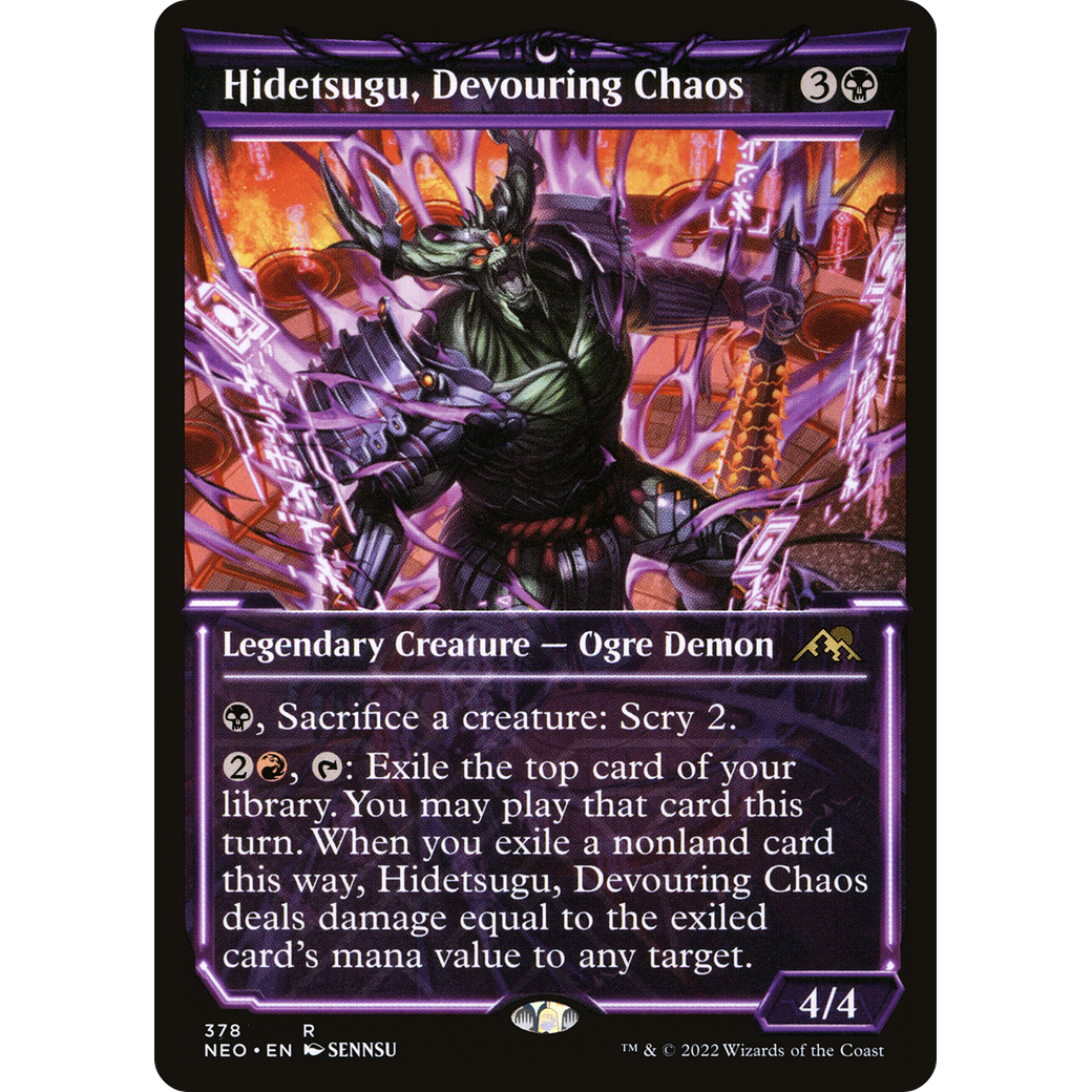 Hidetsugu, Devouring Chaos (NEO-378) - Kamigawa: Neon Dynasty: (Showcase) Foil