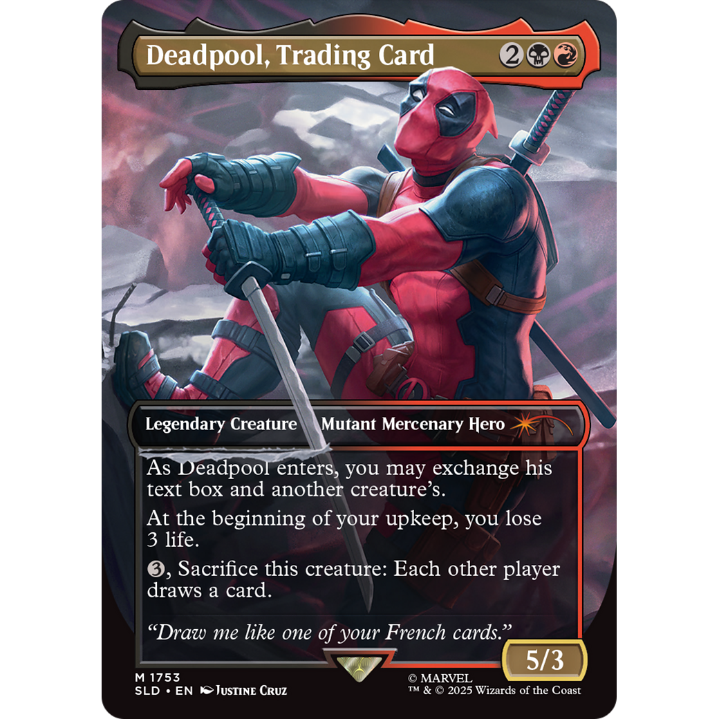 Deadpool, Trading Card (1753) (SLD-1753) - Secret Lair Drop Series (Borderless)