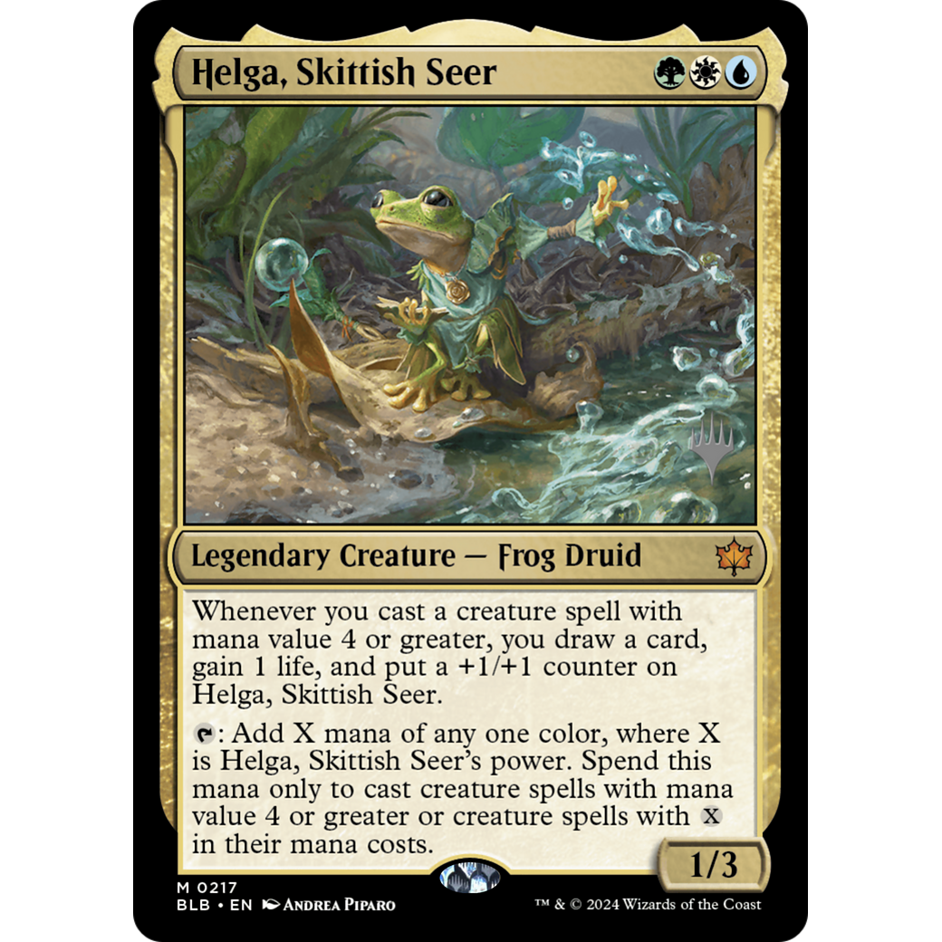 Helga, Skittish Seer (PPBLB-217P) - Bloomburrow Promos