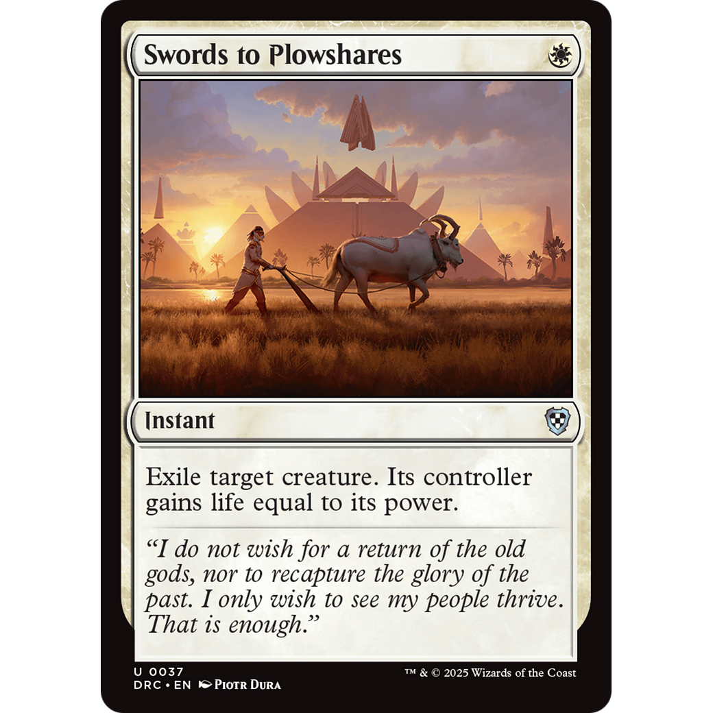 Swords to Plowshares (DRC-037) - Commander: Aetherdrift Foil