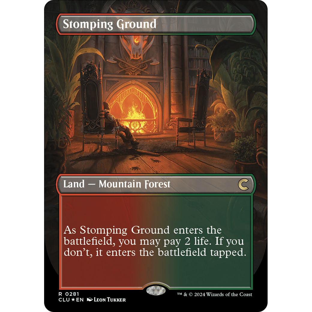 Stomping Ground (Borderless) (CLU-281) - Ravnica: Clue Edition (Borderless) Foil