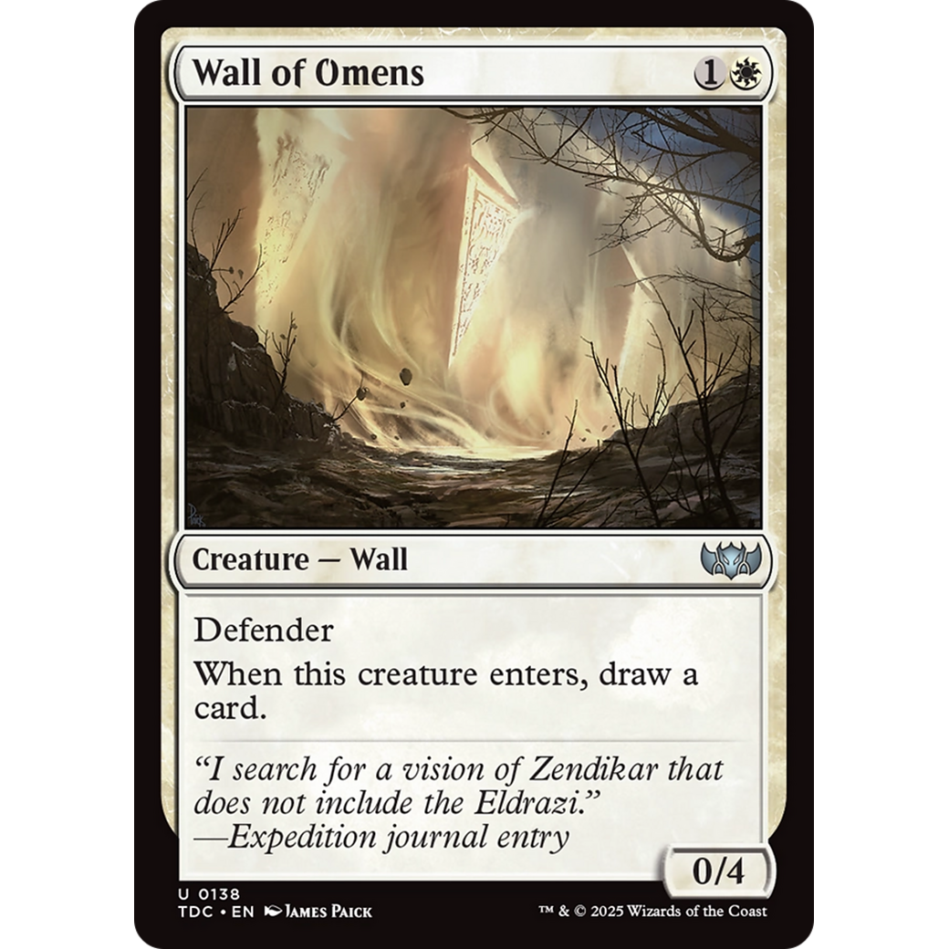 Wall of Omens (TDC-138) - Commander: Tarkir: Dragonstorm