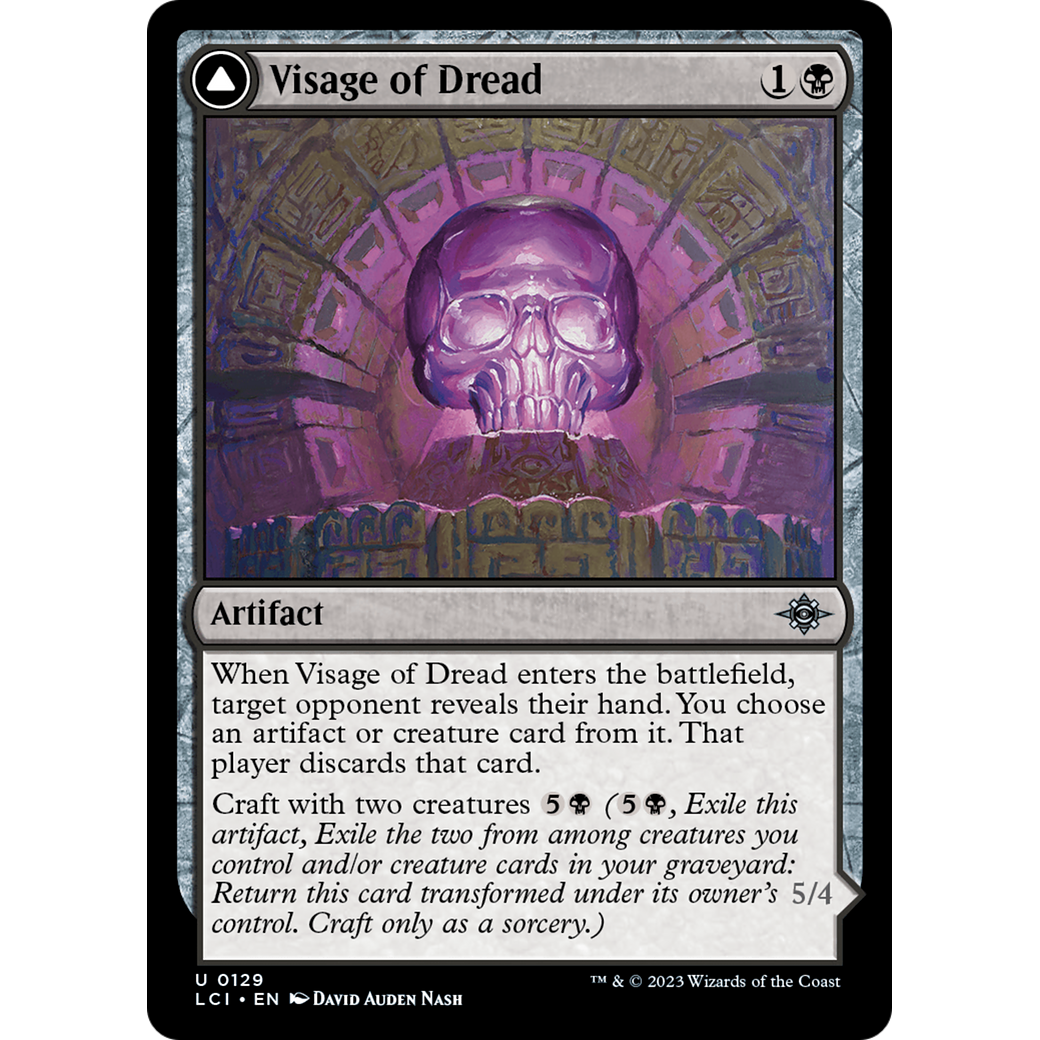 Visage of Dread // Dread Osseosaur (LCI-129) - The Lost Caverns of Ixalan Foil