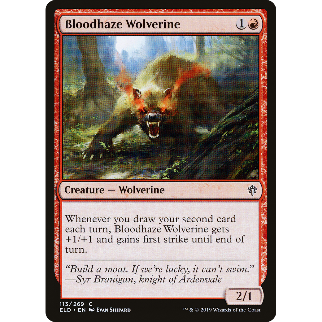 Bloodhaze Wolverine (ELD-113) - Throne of Eldraine Foil