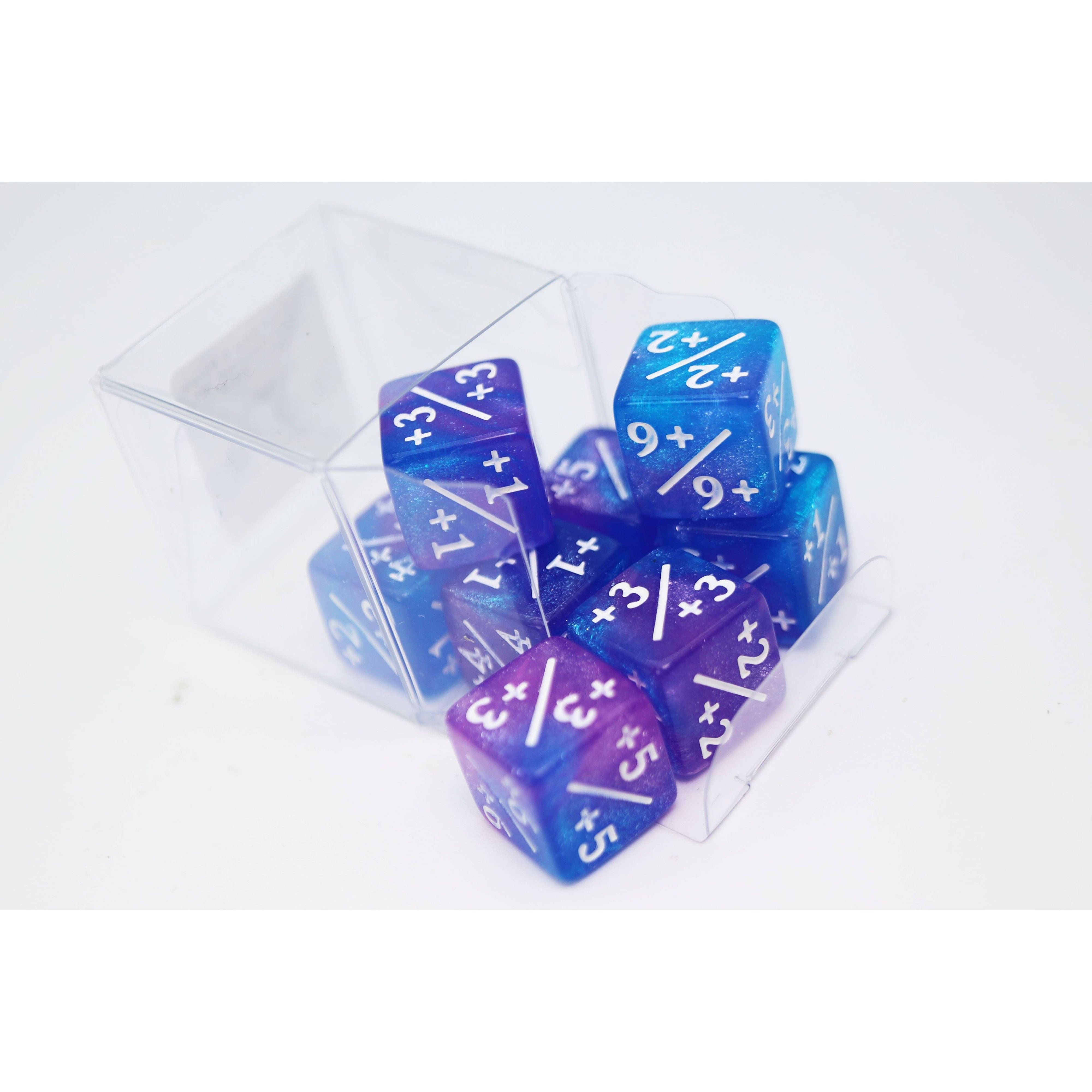 +1/+1 Blue & Purple Glitter Counters for Magic - set of 8