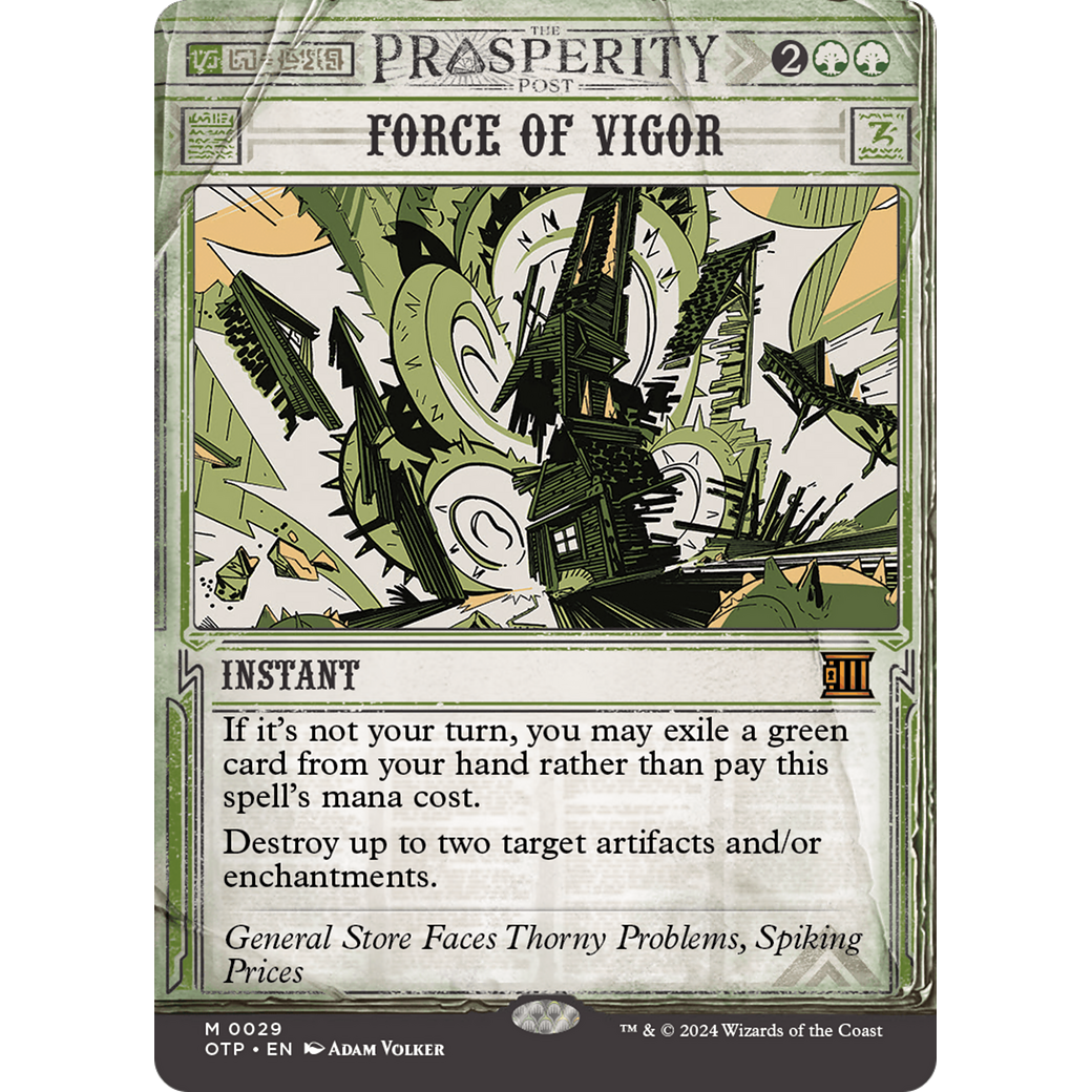 Force of Vigor (OTP-029) - Breaking News: (Showcase) (Borderless) Foil