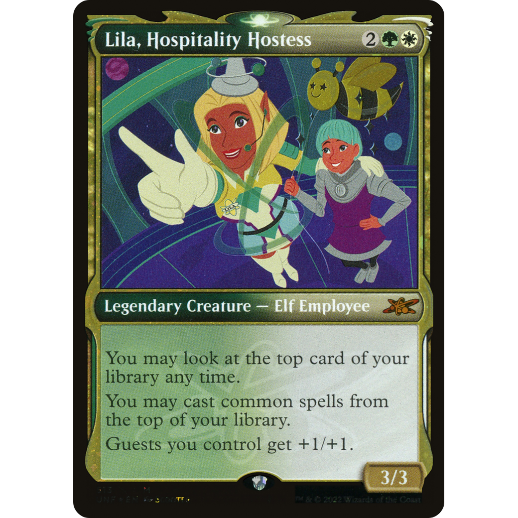Lila, Hospitality Hostess (Showcase) (Galaxy Foil) (UNF-513) - Unfinity: (Showcase) Foil