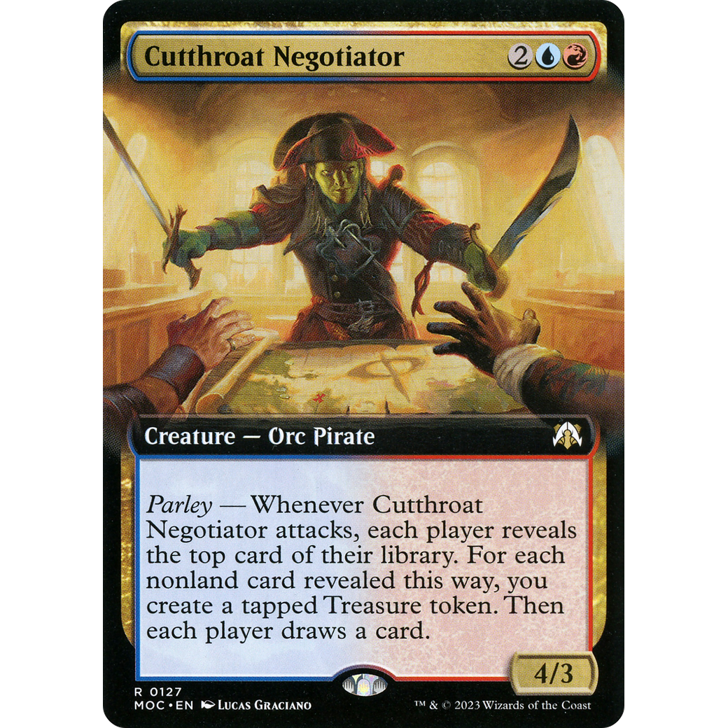 Cutthroat Negotiator (Extended Art) (MOC-127) - March of the Machine Commander: (Extended Art) Foil