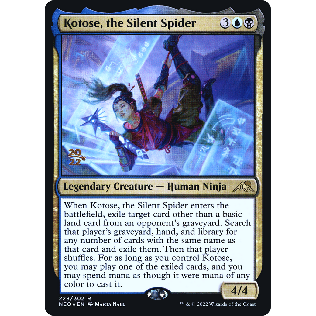 Kotose, the Silent Spider (PRE-228S) - Kamigawa: Neon Dynasty Promos Foil
