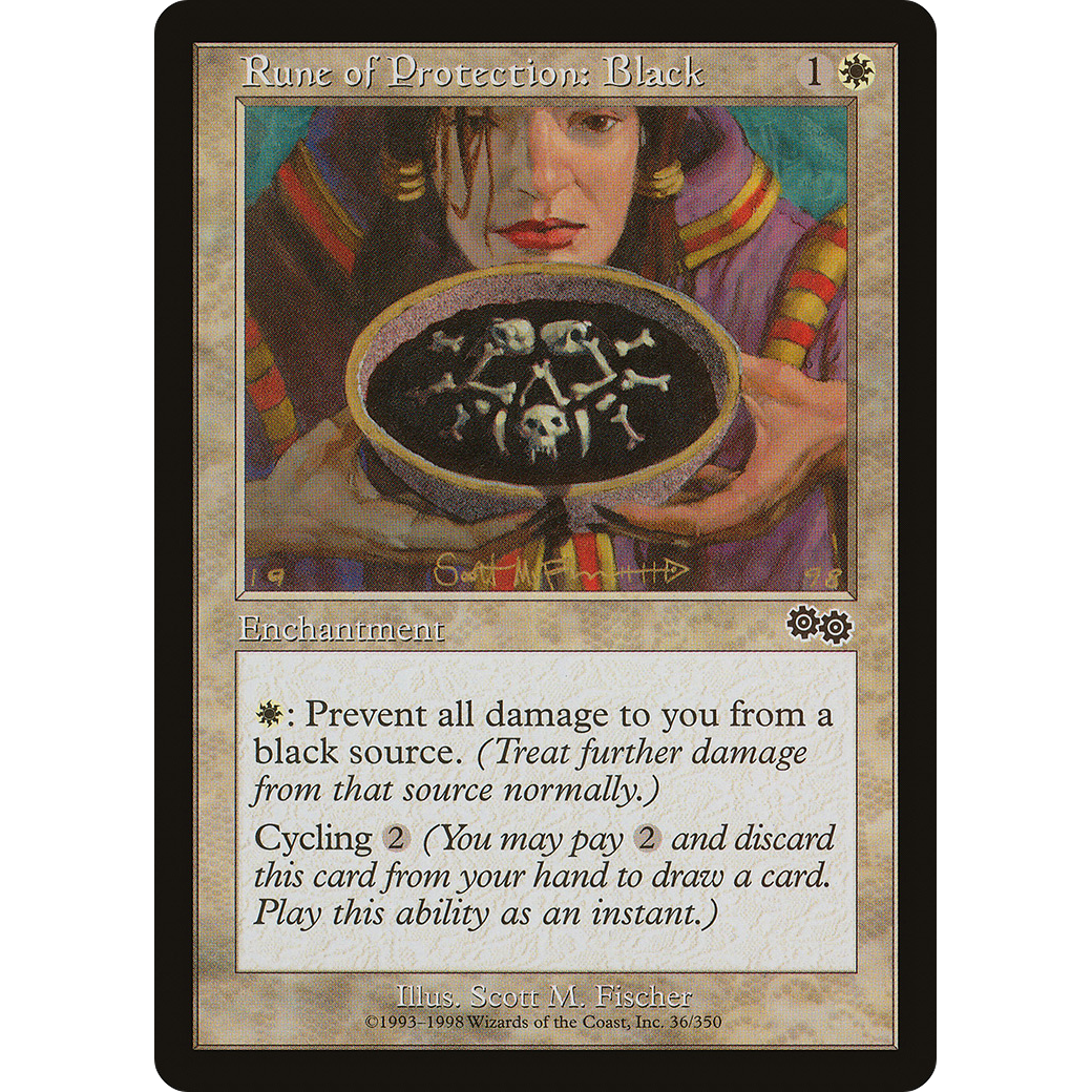 Rune of Protection: Black (USG-036) - Urza's Saga