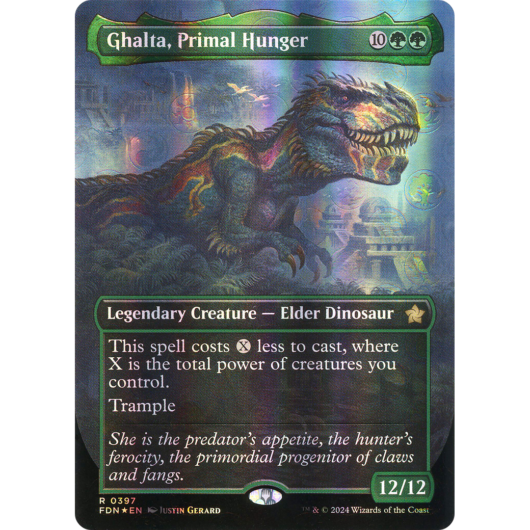 Ghalta, Primal Hunger (FDN-397) - Foundations (Borderless) Foil