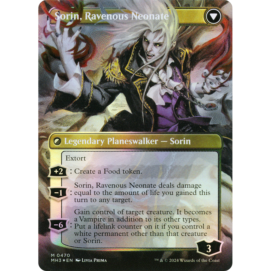 Sorin of House Markov // Sorin, Ravenous Neonate (MH3-470) - Modern Horizons 3 (Borderless) Foil