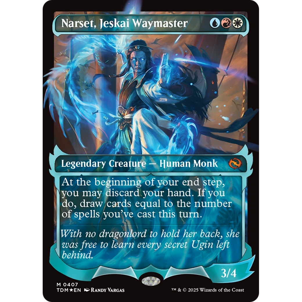 Narset, Jeskai Waymaster (TDM-407) - Tarkir: Dragonstorm: (Showcase) (Borderless) Foil