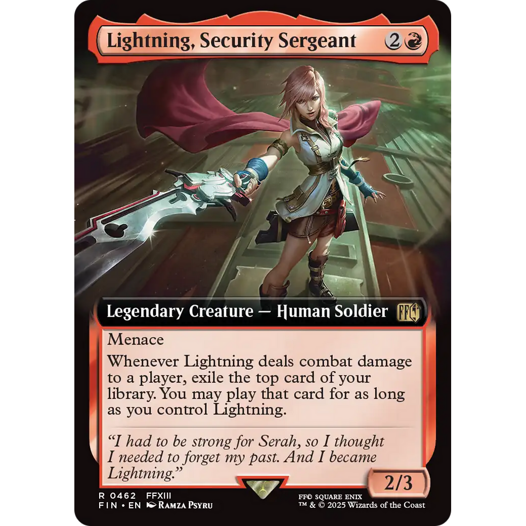 Lightning, Security Sergeant (FIN-462) - FINAL FANTASY: (Extended Art) Foil