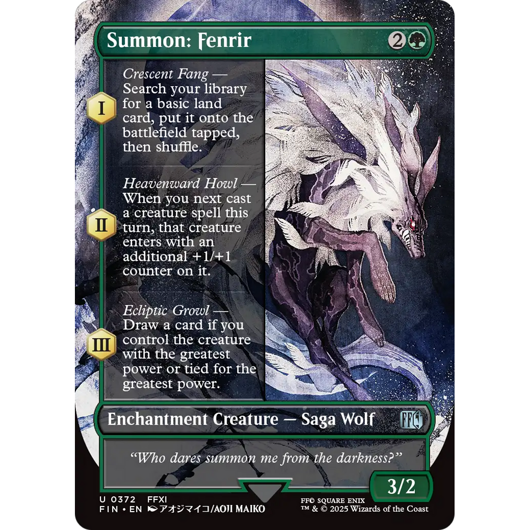 Summon: Fenrir (FIN-372) - FINAL FANTASY: (enchantment) (Borderless) Foil