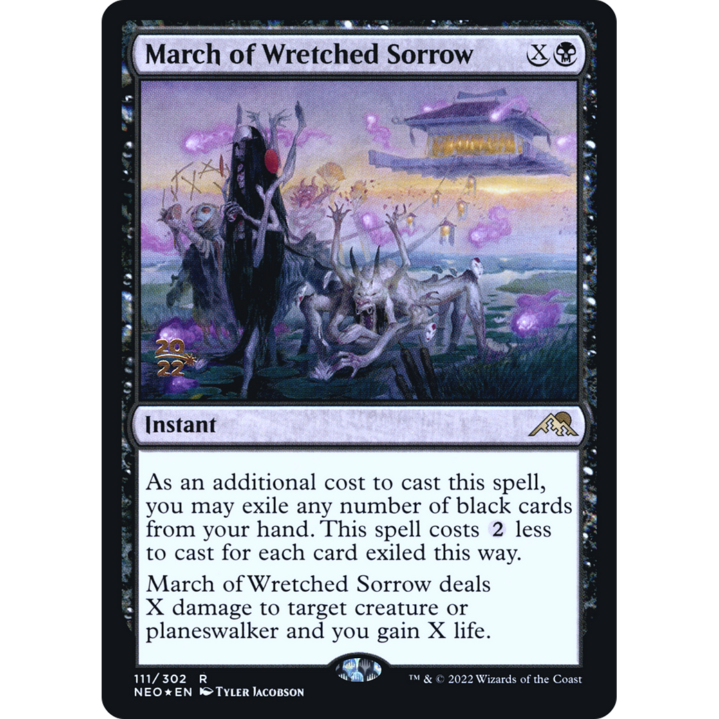 March of Wretched Sorrow (PRE-111S) - Kamigawa: Neon Dynasty Promos Foil