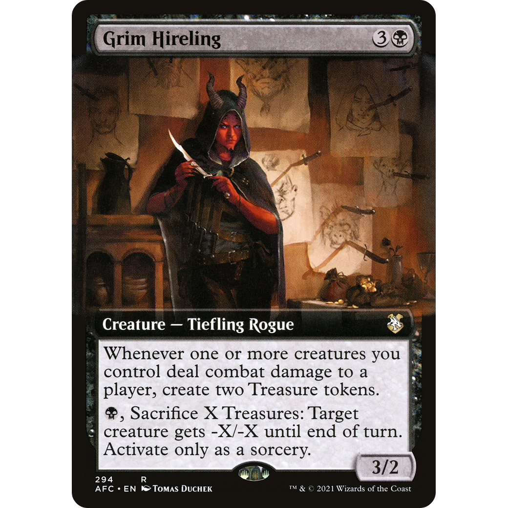 Grim Hireling (Extended Art) (AFC-294) - Forgotten Realms Commander: (Extended Art)
