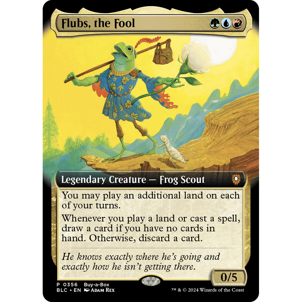 Flubs, the Fool (BABP-356) - Bloomburrow Commander: (Extended Art)