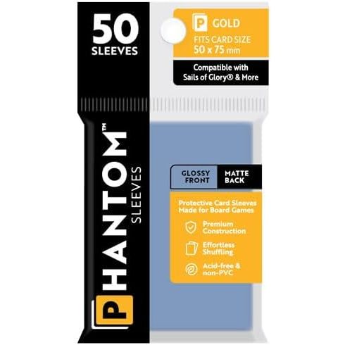 Phantom Sleeves: Gold Glossy/Matte 50ct 50mmX75mm