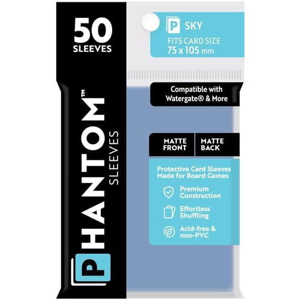Phantom Sleeves: Sky Matte/Matte 50ct 75mmx105mm