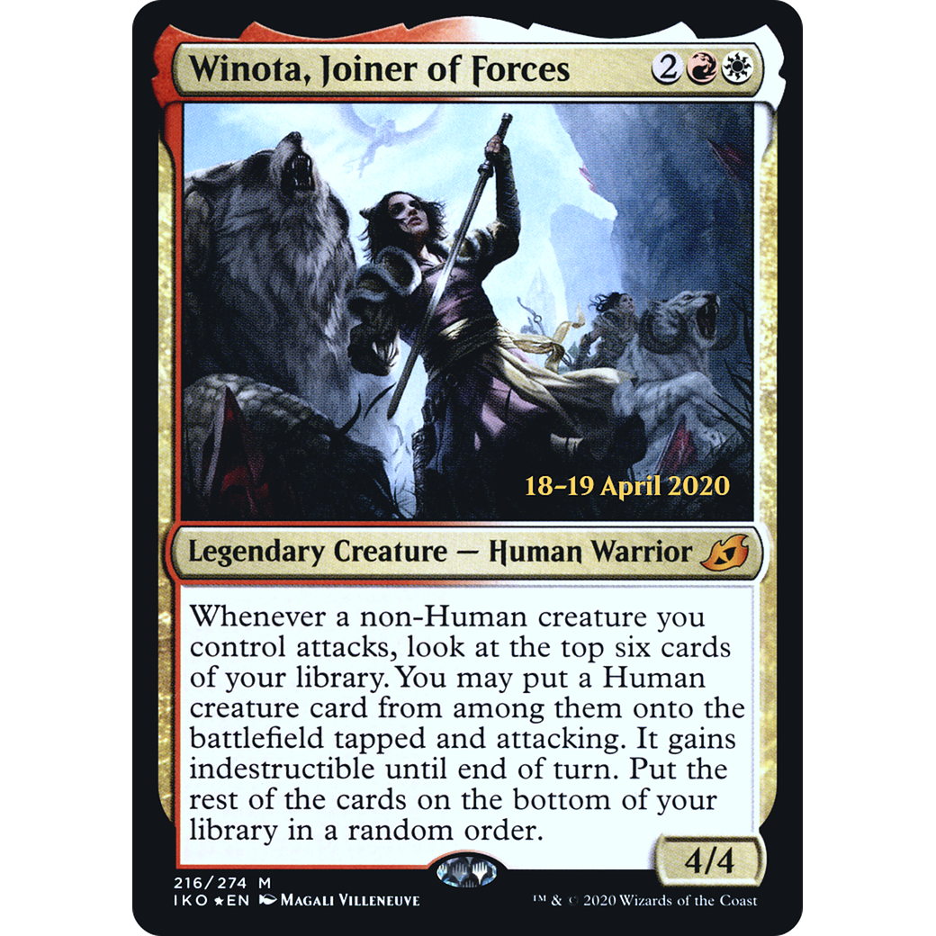 Winota, Joiner of Forces (PRE-216) - Ikoria: Lair of Behemoths Promos Foil