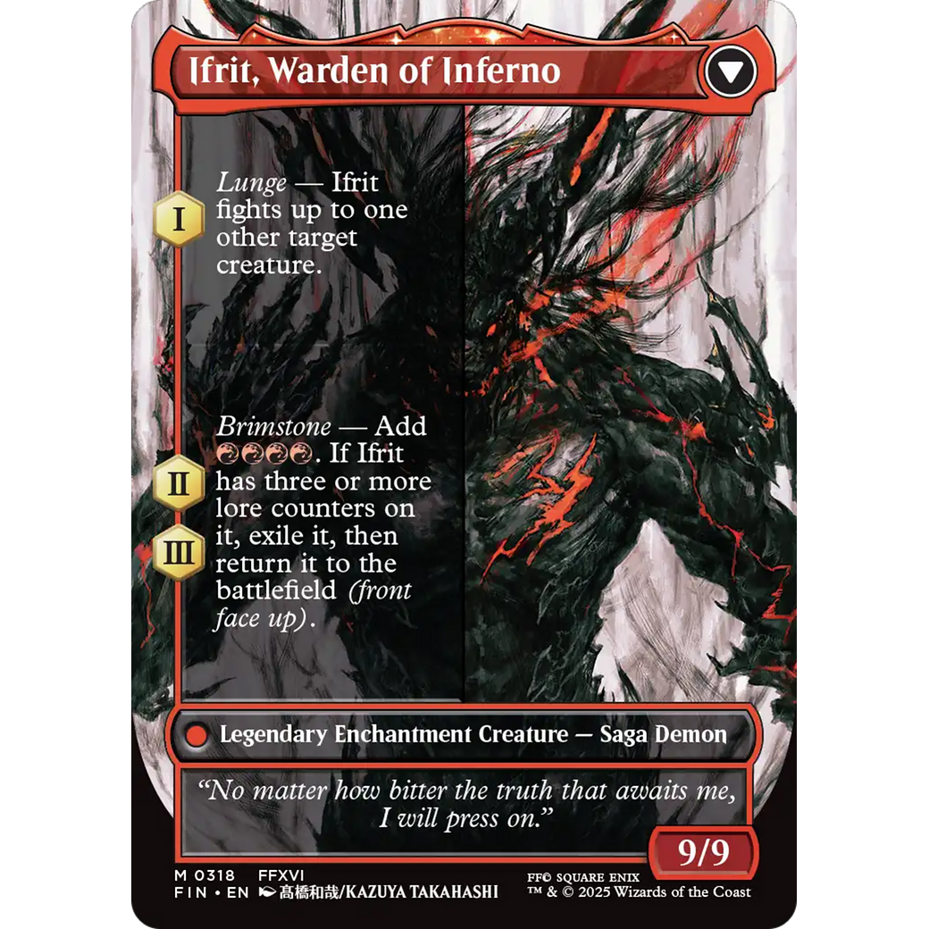 Clive, Ifrit's Dominant // Ifrit, Warden of Inferno (FIN-318) - FINAL FANTASY: (enchantment) (Borderless) Foil