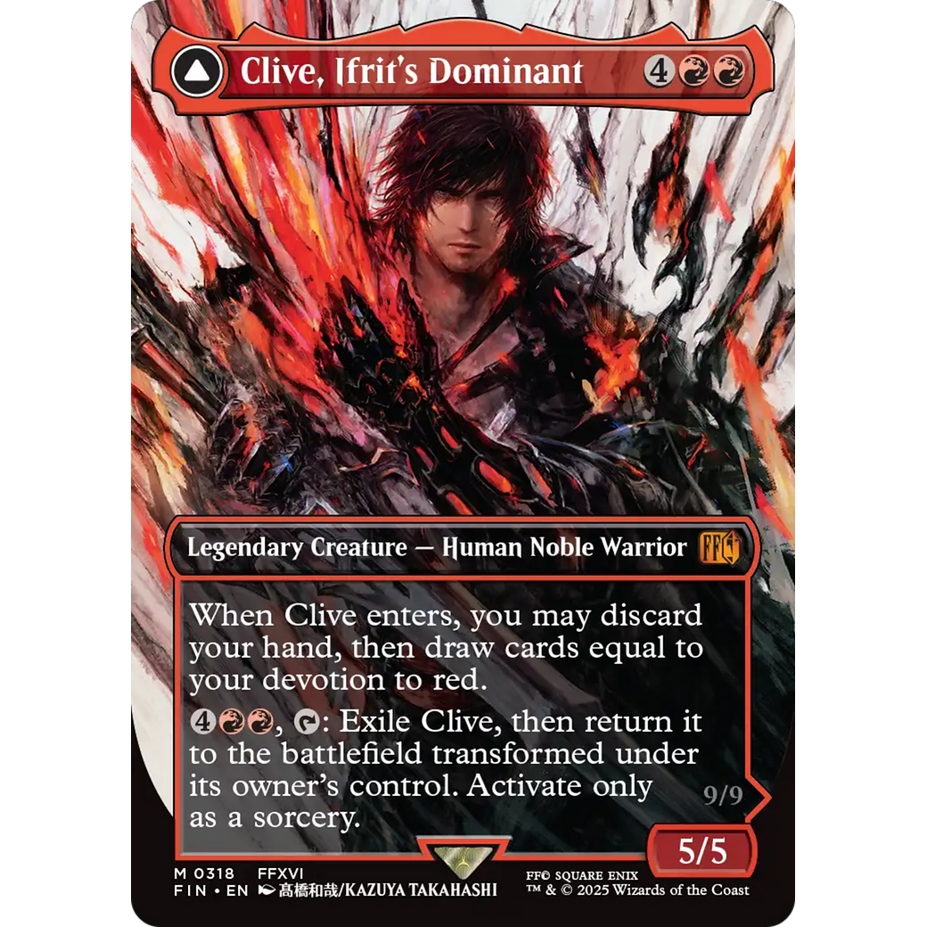 Clive, Ifrit's Dominant // Ifrit, Warden of Inferno (FIN-318) - FINAL FANTASY: (enchantment) (Borderless) Foil