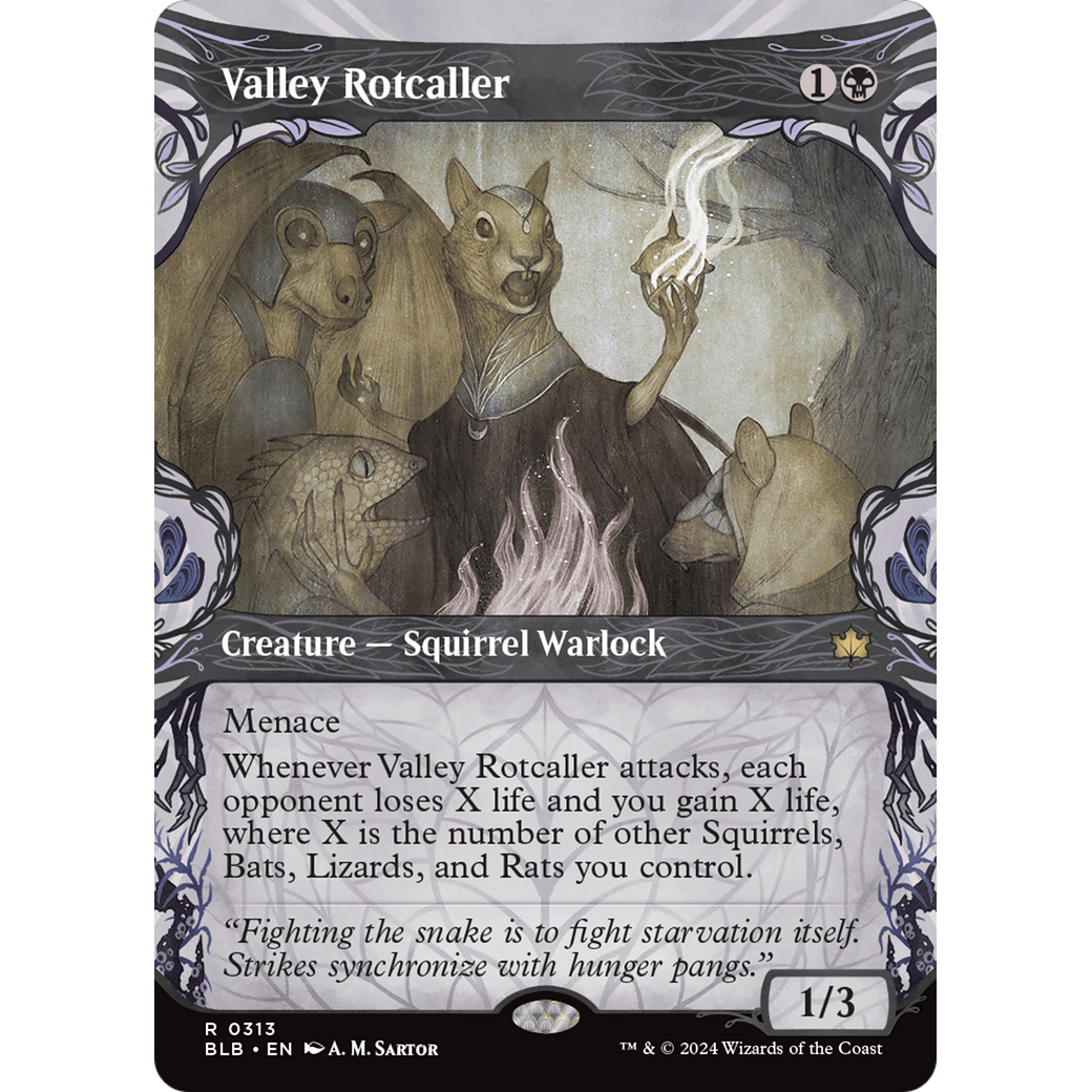 Valley Rotcaller (BLB-313) - Bloomburrow: (Showcase) (Borderless) Foil