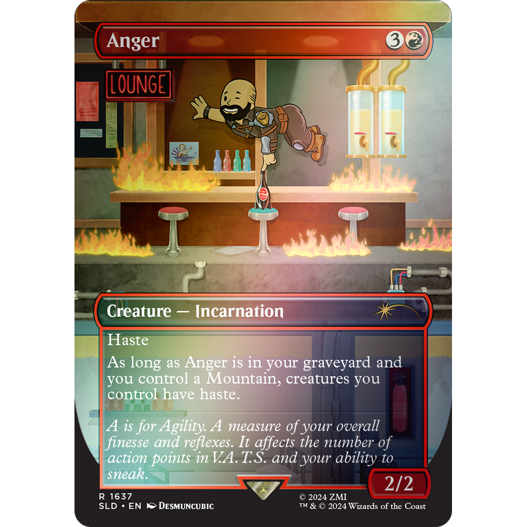 Anger (1637) (Rainbow Foil) (SLD-1637) - Secret Lair Drop (Borderless) Foil