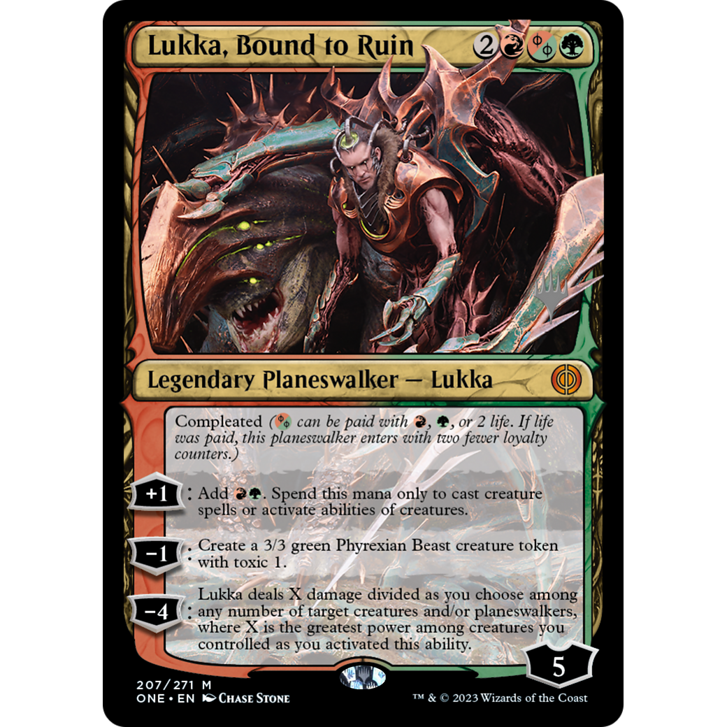 Lukka, Bound to Ruin (PPONE-207P) - Phyrexia: All Will Be One Promos