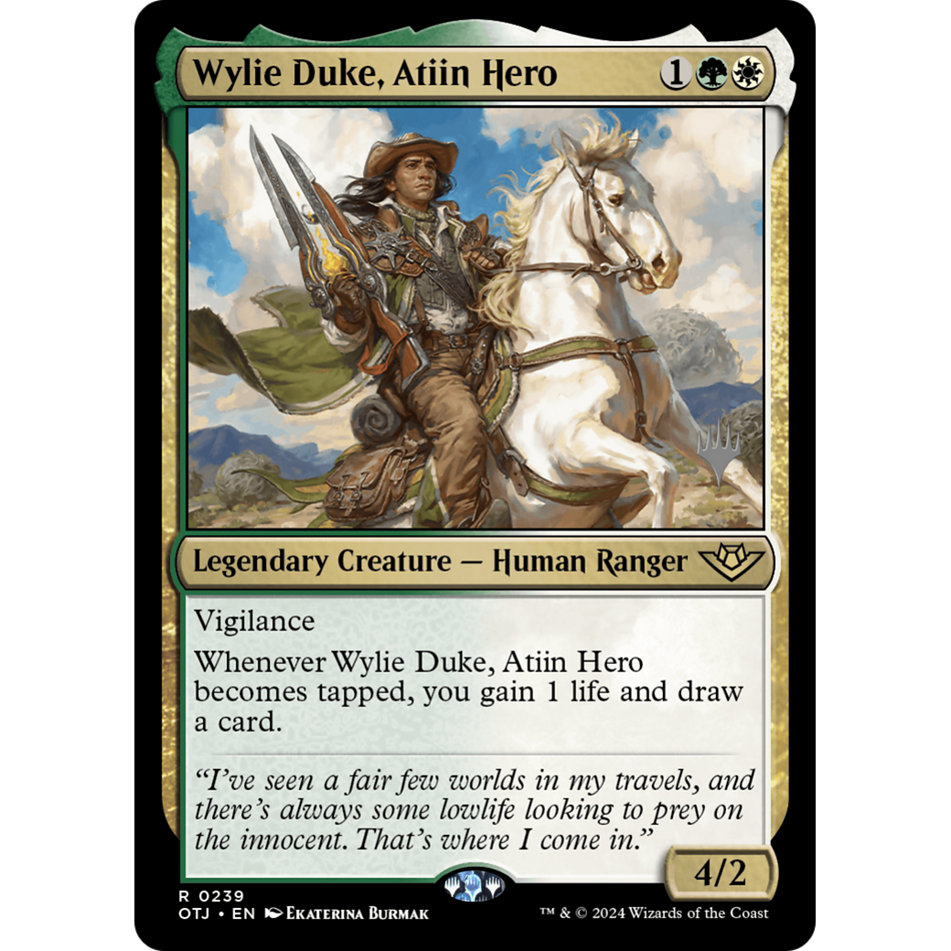 Wylie Duke, Atiin Hero (PPOTJ-239P) - Outlaws of Thunder Junction Promos