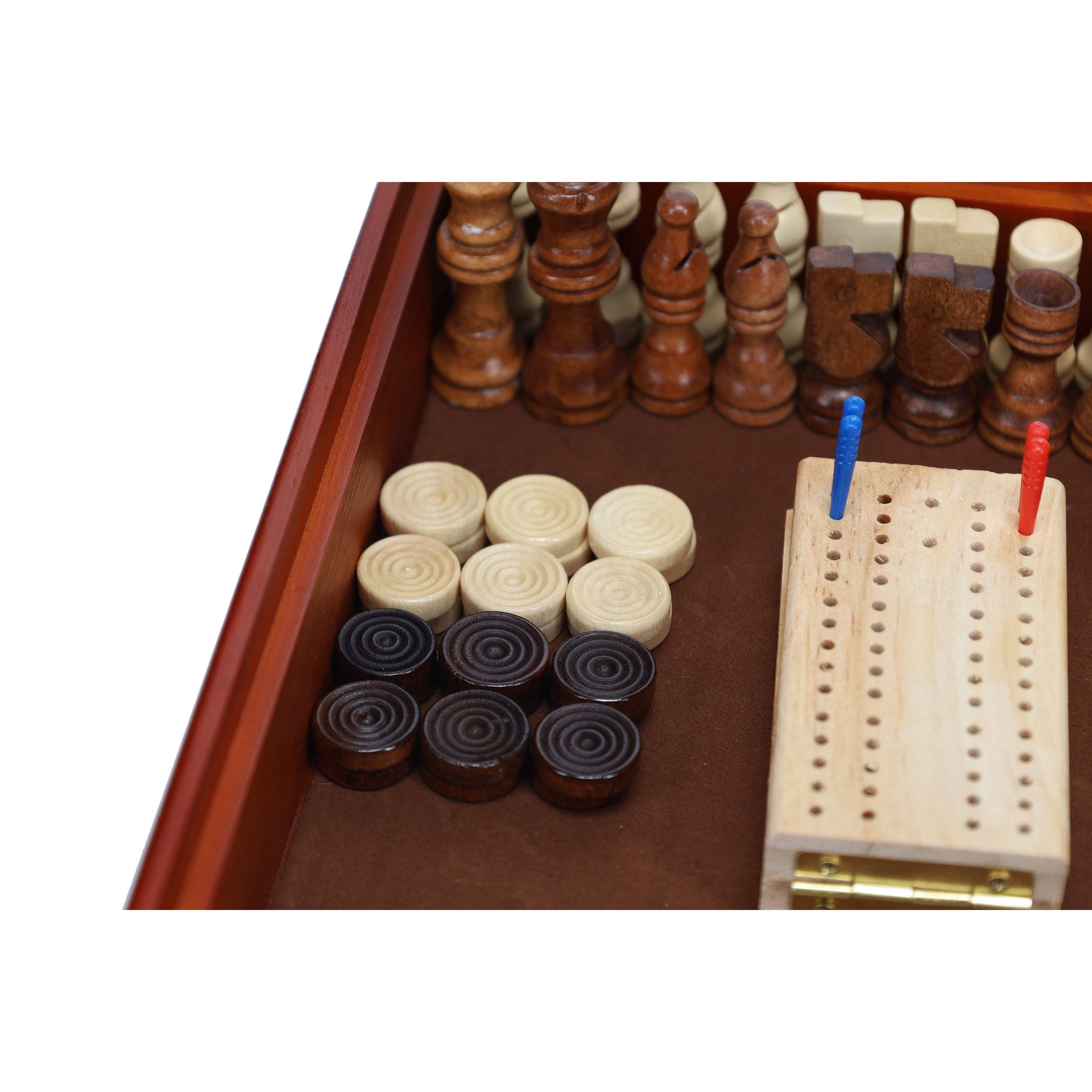7-in-1 Combination Wood Game Set – 12 inch board