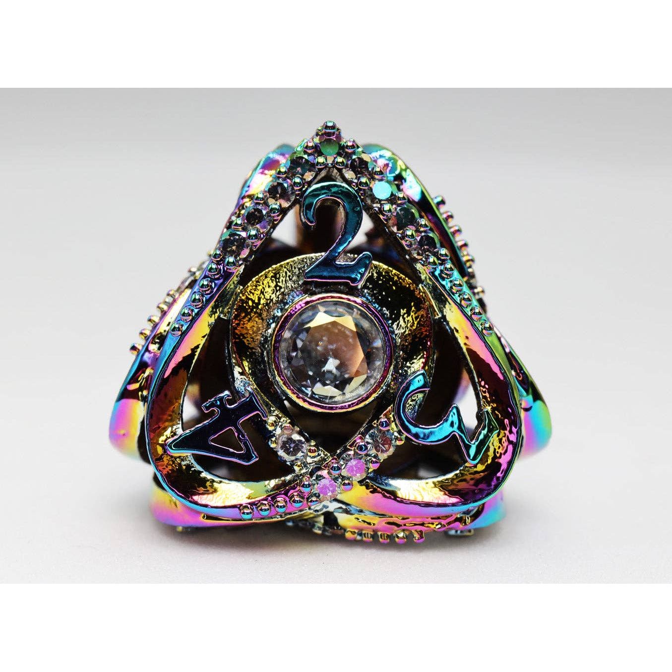 Hollow Hearts: Jeweled Burnt Opal - Metal RPG Dice Set