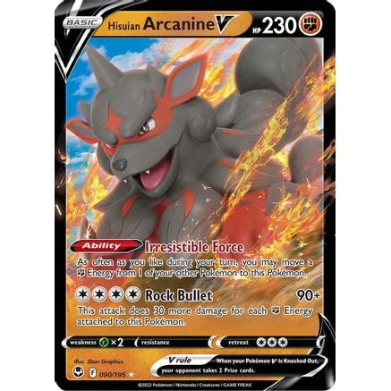 Hisuian Arcanine V 90/195 - SWSH12 Silver Tempest Holofoil