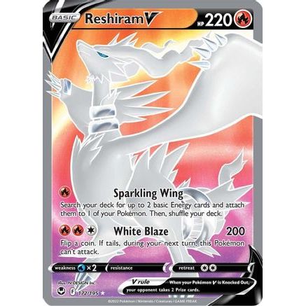 Reshiram V (Full Art) 172/195 - SWSH12 Silver Tempest Holofoil