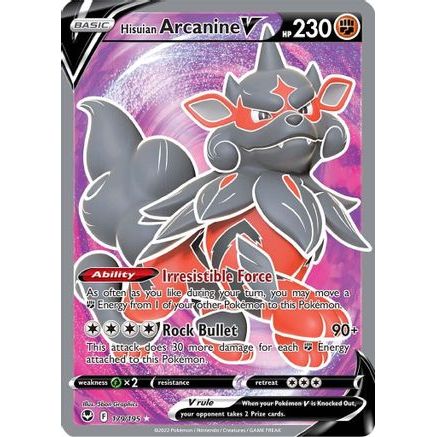 Hisuian Arcanine V (Full Art) 179/195 - SWSH12 Silver Tempest Holofoil