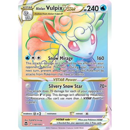 Alolan Vulpix VSTAR (Secret) 197/195 - SWSH12 Silver Tempest Holofoil