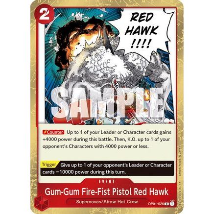 Gum-Gum Fire-Fist Pistol Red Hawk (OP01-026) - Romance Dawn Foil