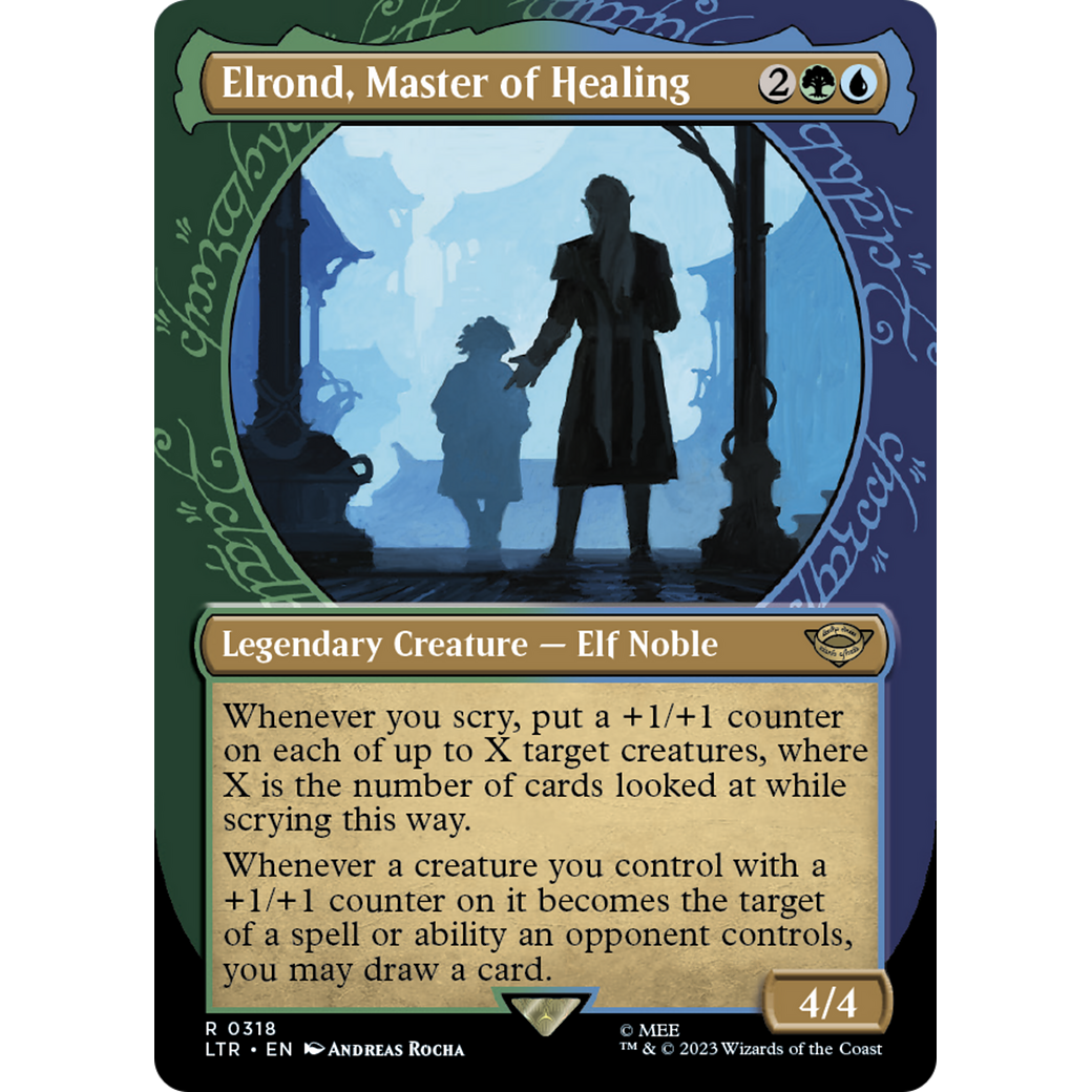 Elrond, Master of Healing (LTR-318) - The Lord of the Rings: Tales of Middle-earth: (Showcase) (Borderless) Foil