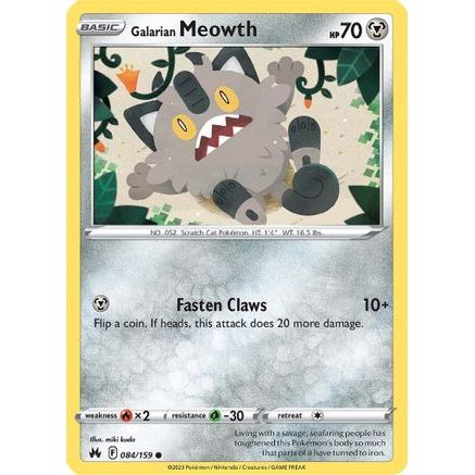 Galarian Meowth 84/159 - Crown Zenith Reverse Holofoil