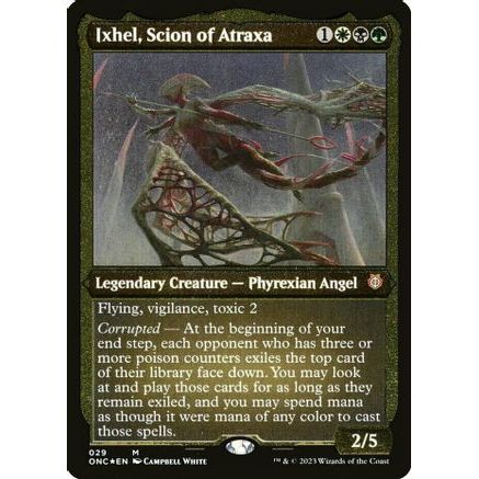 Ixhel, Scion of Atraxa (Display Commander) (Foil Etched) - Thick Stock (ONC-029) - Commander: Phyrexia: All Will Be One Foil