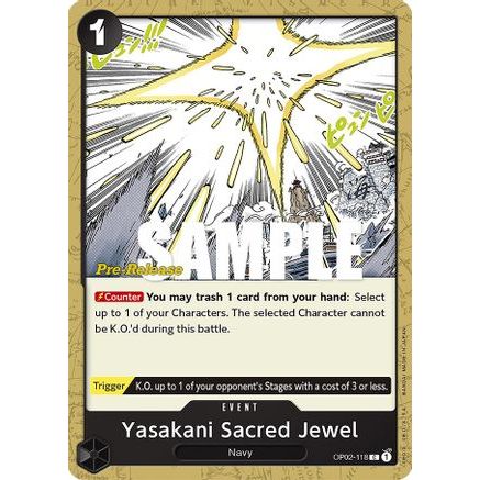 Yasakani Sacred Jewel (OP02-118) - Paramount War Pre-Release Cards