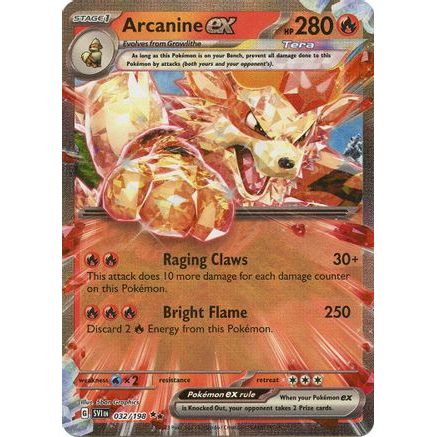 Arcanine ex - 032/198 32 - SV01 Scarlet & Violet Base Set Holofoil