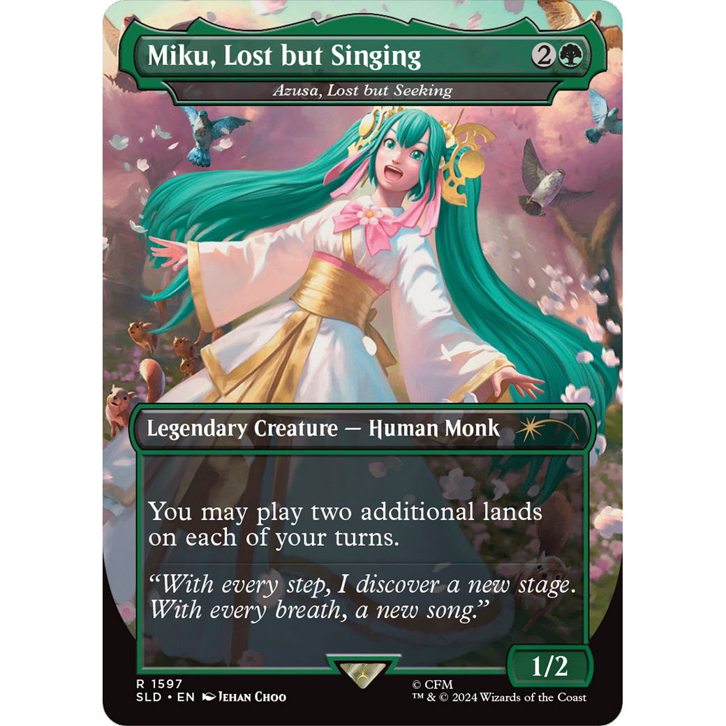 Miku, Lost but Singing - Azusa, Lost but Seeking (SLD-1597) - Secret Lair Drop / Miku, Lost but Singing (Borderless)