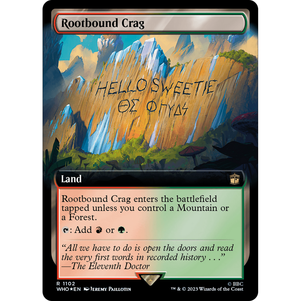 Rootbound Crag (Extended Art) (Surge Foil) (WHO-1102) - Doctor Who: (Extended Art) Foil