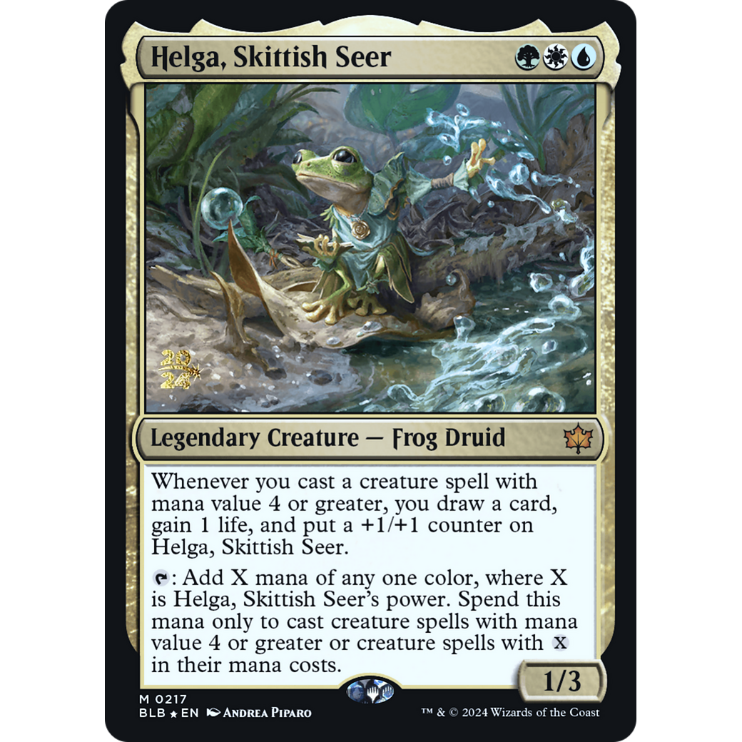Helga, Skittish Seer (PRE-217S) - Bloomburrow Promos Foil