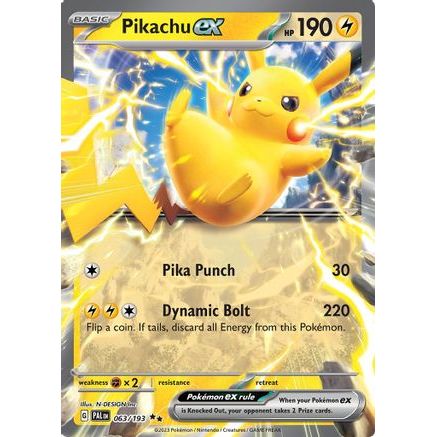 Pikachu ex 63 - SV02 Paldea Evolved Holofoil