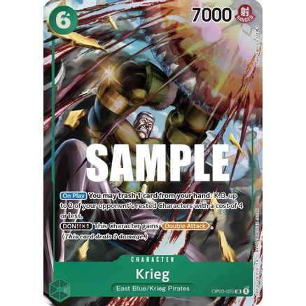 Krieg (Alternate Art) (OP03-025) - Pillars of Strength Foil
