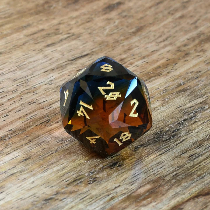 Misty Mountain - Ice and Fire - 7-set Multifaceted Glass Dice